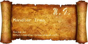 Mandler Irma névjegykártya