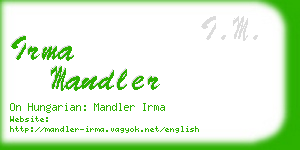 irma mandler business card